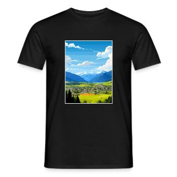 Hamner Springs Neuseeland Vintage Reiseposter - Männer T-Shirt - Schwarz - Vorne - AI Model Male 178 light (178cm)