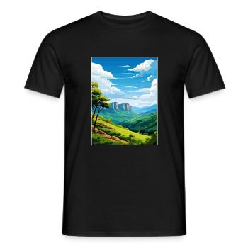 Blue Mountain Australie Vintage Affiche de voyage WPA - T-shirt homme - noir - Devant - AI Model Male 178 light (178cm)