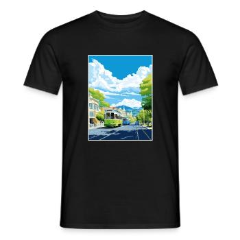 Christchurch Nouvelle-Zélande Vintage Travel Poster WPA - T-shirt homme - noir - Devant - AI Model Male 178 light (178cm)