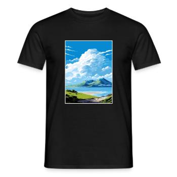 White Island Neuseeland Vintage Reiseposter WPA - Männer T-Shirt - Schwarz - Vorne - AI Model Male 178 light (178cm)