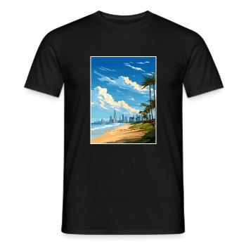 Gold Coast Australien Deko Vintage Reiseposter - Männer T-Shirt - Schwarz - Vorne - AI Model Male 178 light (178cm)