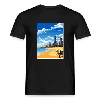 Gold Coast Australien Deko Vintage Reiseposter - Männer T-Shirt - Schwarz - Vorne - AI Model Male 178 light (178cm)