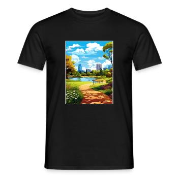 Kings Park Royal Botanic Garden Travel Poster - Men's T-Shirt - black - Front - AI Model Male 178 light (178cm)