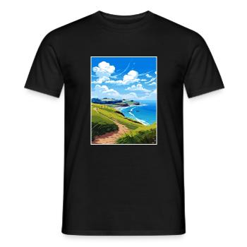 Coromandel-Halbinsel Neuseeland Reiseposter - Männer T-Shirt - Schwarz - Vorne - AI Model Male 178 light (178cm)