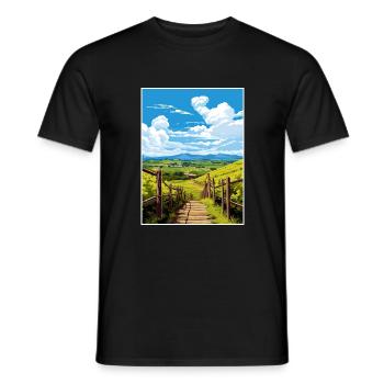 Wairarapa Wine Region New Zealand Travel Poster - Men's T-Shirt - black - Front - AI Model Male 178 light (178cm)