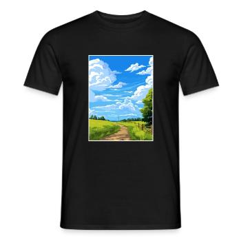 Hauraki Rail Trail Neuseeland Reiseposter - Männer T-Shirt - Schwarz - Vorne - AI Model Male 178 light (178cm)