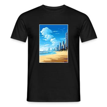 Surfers Paradise Beach Australien Reiseposter - Männer T-Shirt - Schwarz - Vorne - AI Model Male 178 light (178cm)