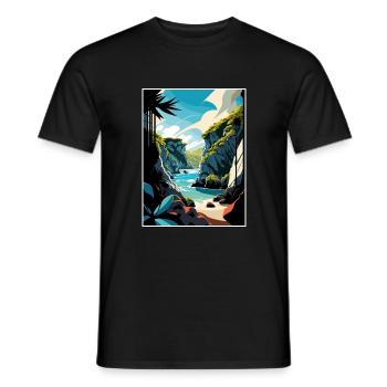 Paparoa Nationalpark Neuseeland Reiseposter - Männer T-Shirt - Schwarz - Vorne - AI Model Male 178 light (178cm)