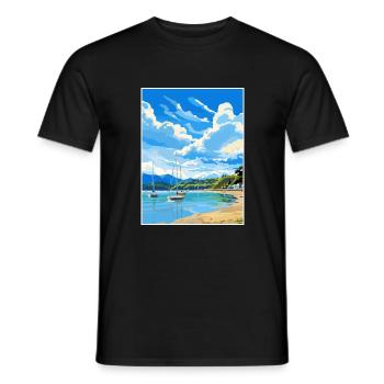 Whanganmata Whanganmatad Neuseeland Reiseposter - Männer T-Shirt - Schwarz - Vorne - AI Model Male 178 light (178cm)