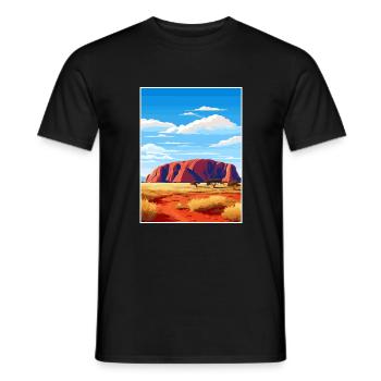 Uluru Kata Tjuta National Park Australia Souvenir - Men's T-Shirt - black - Front - AI Model Male 178 light (178cm)