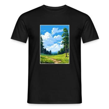Kaitoke Regional Park New Zealand Travel Poster - Men's T-Shirt - black - Front - AI Model Male 178 light (178cm)