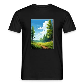 Kaitoke Regional Park New Zealand Travel Poster - Men's T-Shirt - black - Front - AI Model Male 178 light (178cm)