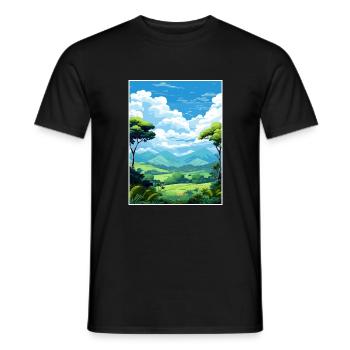 Daintree Rainforest Australie déco affiche de voyage - T-shirt homme - noir - Devant - AI Model Male 178 light (178cm)