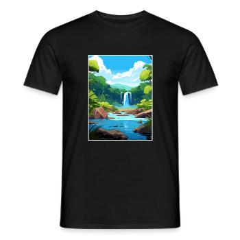 Daintree Rainforest Australie déco affiche de voyage - T-shirt homme - noir - Devant - AI Model Male 178 light (178cm)