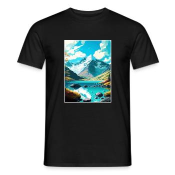 Mount Aspiring National Park New Zealand Souvenir - Men's T-Shirt - black - Front - AI Model Male 178 light (178cm)