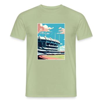 Melbourne Cricket Ground Australi Reiseposter - Männer T-Shirt - Sage - Vorne - AI Model Male 178 light (178cm)