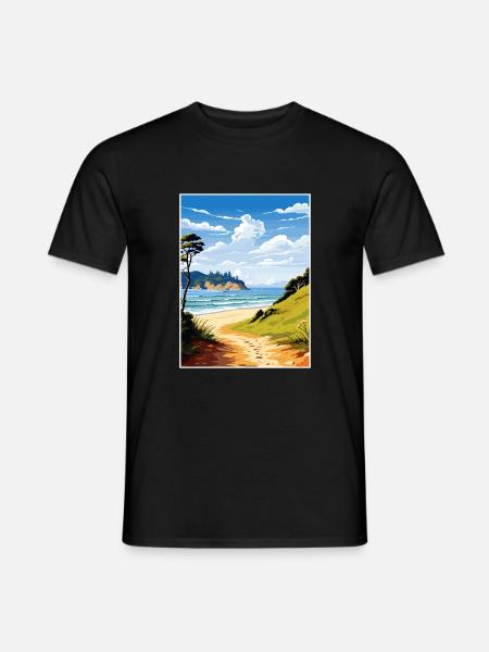 Abel Tasman kystspor New Zealand souvenir - Mænd T-shirt - sort