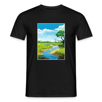 Parc national de Palo Verde Costa Rica affiche de voyage - T-shirt homme - noir - Devant - AI Model Male 178 light (178cm)