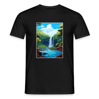 La Paz Waterfall Gardens Costa Rica affiche de voyage - T-shirt homme - noir - Devant - AI Model Male 178 light (178cm)