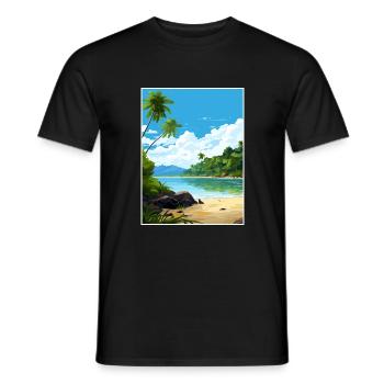 Parc national de l’île Cocos Costa Rica Souvenir - T-shirt homme - noir - Devant - AI Model Male 178 light (178cm)