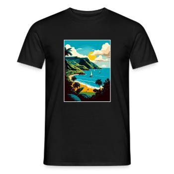 Saint Vincent And The Grenadines Caribbean Travel - Men's T-Shirt - black - Front - AI Model Male 178 light (178cm)