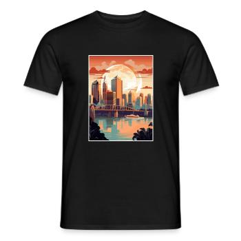 Brisbane Australien Vintage Reiseposter Souvenir - Männer T-Shirt - Schwarz - Vorne - AI Model Male 178 light (178cm)