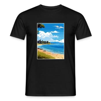 Taupo New Zealand Vintage Travel Poster Souvenir - Men's T-Shirt - black - Front - AI Model Male 178 light (178cm)