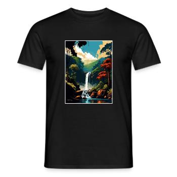 Daintree Australie Vintage voyage affiche Souvenir - T-shirt homme - noir - Devant - AI Model Male 178 light (178cm)