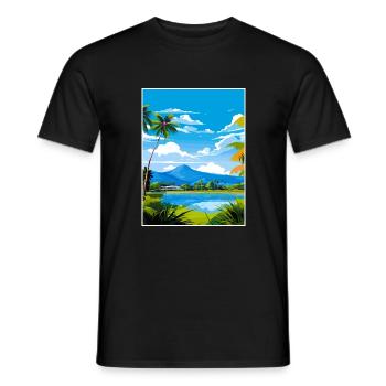 Cairns Australie Vintage voyage affiche Souvenir - T-shirt homme - noir - Devant - AI Model Male 178 light (178cm)