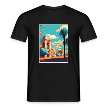 Adelaide Australien Vintage Reiseposter Souvenir - Männer T-Shirt - Schwarz - Vorne - AI Model Male 178 light (178cm)