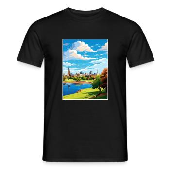 Adelaide Australien Vintage Reiseposter Souvenir - Männer T-Shirt - Schwarz - Vorne - AI Model Male 178 light (178cm)