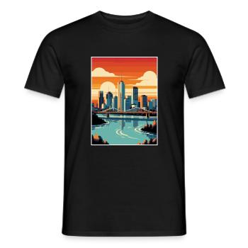 Brisbane Australien Vintage Reiseposter Souvenir - Männer T-Shirt - Schwarz - Vorne - AI Model Male 178 light (178cm)