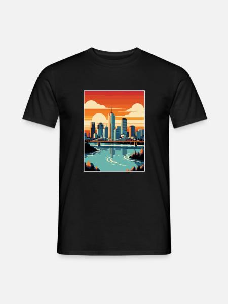Brisbane Australien Vintage Travel Plakat Souvenir - Mænd T-shirt - sort