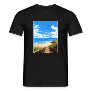 Byron Bay Australie Vintage voyage affiche Souvenir - T-shirt homme - noir - Devant - AI Model Male 178 light (178cm)