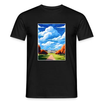 Canberra Australien Vintage Reiseposter Souvenir - Männer T-Shirt - Schwarz - Vorne - AI Model Male 178 light (178cm)