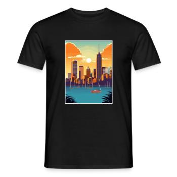 Brisbane Australien Vintage Reiseposter Souvenir - Männer T-Shirt - Schwarz - Vorne - AI Model Male 178 light (178cm)