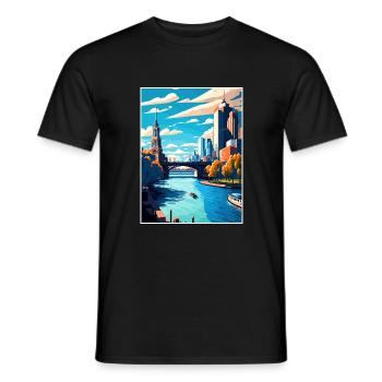 Melbourne Australie Vintage voyage affiche Souvenir - T-shirt homme - noir - Devant - AI Model Male 178 light (178cm)