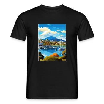 Hobart Australie Au Vintage voyage affiche Souvenir - T-shirt homme - noir - Devant - AI Model Male 178 light (178cm)