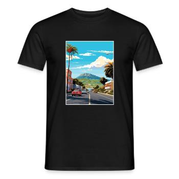 Tauranga Nouvelle-Zélande Vintage voyage affiche WPA Art - T-shirt homme - noir - Devant - AI Model Male 178 light (178cm)