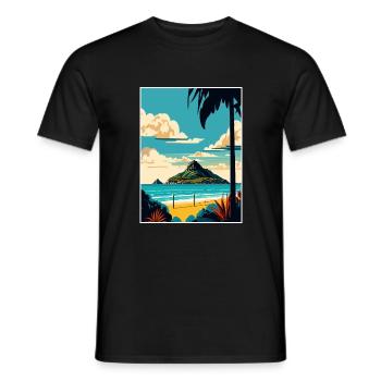 Tauranga Nouvelle-Zélande Vintage voyage affiche WPA Art - T-shirt homme - noir - Devant - AI Model Male 178 light (178cm)
