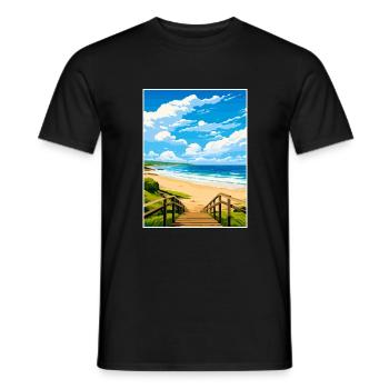 Byron Bay Australie Vintage voyage affiche Souvenir - T-shirt homme - noir - Devant - AI Model Male 178 light (178cm)