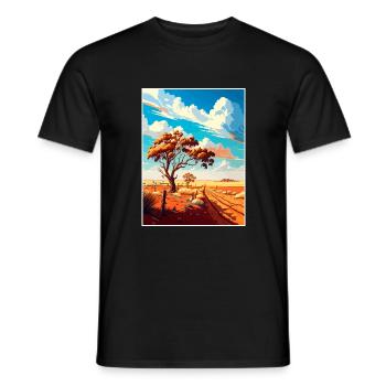 Outback Au Australie Vintage voyage affiche WPA Art - T-shirt homme - noir - Devant - AI Model Male 178 light (178cm)