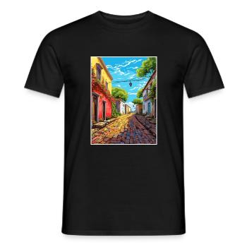 Colonia Del Sacramento Affiche de voyage Vintage WPA - T-shirt homme - noir - Devant - AI Model Male 178 light (178cm)