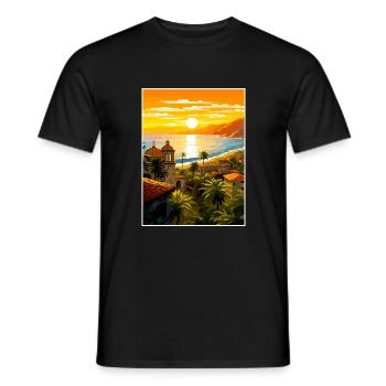 Puerto Vallarta Mexique Vintage voyage affiche WPA - T-shirt homme - noir - Devant - AI Model Male 178 light (178cm)
