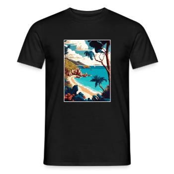 Îles Vierges britanniques Vintage Travel Poster WPA - T-shirt homme - noir - Devant - AI Model Male 178 light (178cm)