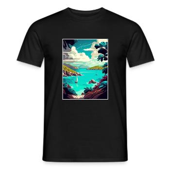 Îles Vierges britanniques Vintage Travel Poster WPA - T-shirt homme - noir - Devant - AI Model Male 178 light (178cm)