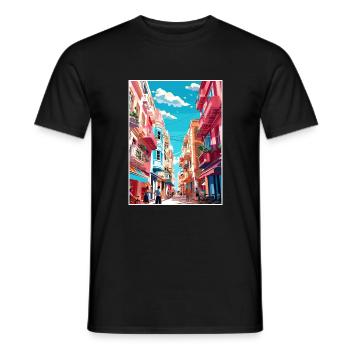 Buenos Aires Argentine Vintage voyage affiche WPA - T-shirt homme - noir - Devant - AI Model Male 178 light (178cm)