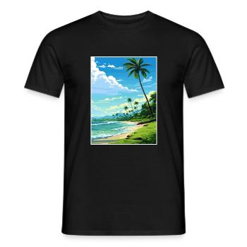 Péninsule d’Osa Costa Rica Vintage voyage affiche WPA - T-shirt homme - noir - Devant - AI Model Male 178 light (178cm)