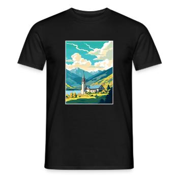 San Martin De Los Andes Vintage Travel Poster WPA - Men's T-Shirt - black - Front - AI Model Male 178 light (178cm)
