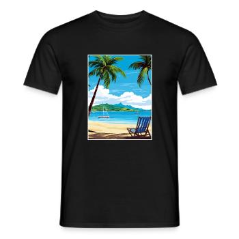 Antigua-et-Barbuda Affiche de voyage dans les Caraïbes - T-shirt homme - noir - Devant - AI Model Male 178 light (178cm)